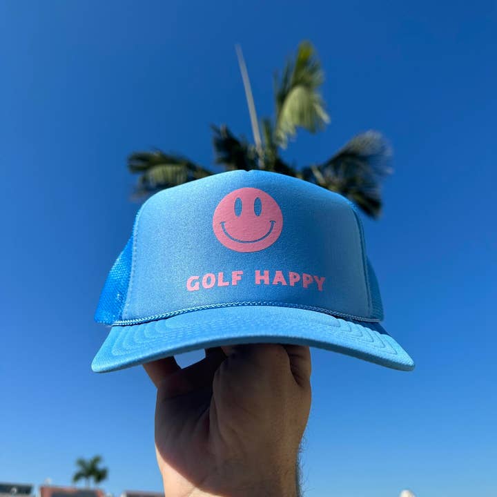 Chapéu Camionista Azul Golf Happy por atacado de OC trading co