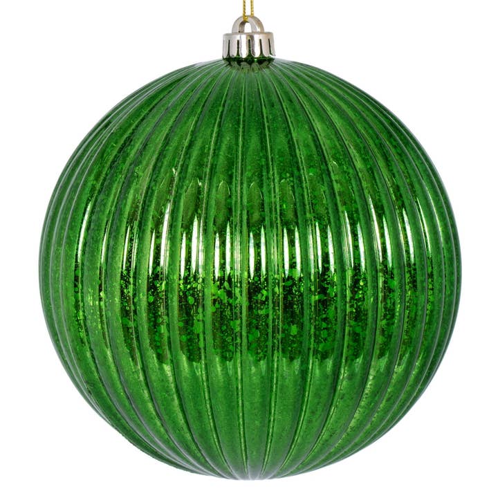 Vickerman 4" Emerald Mercury Lined Ball 6/Bag for wholesale by Vickerman