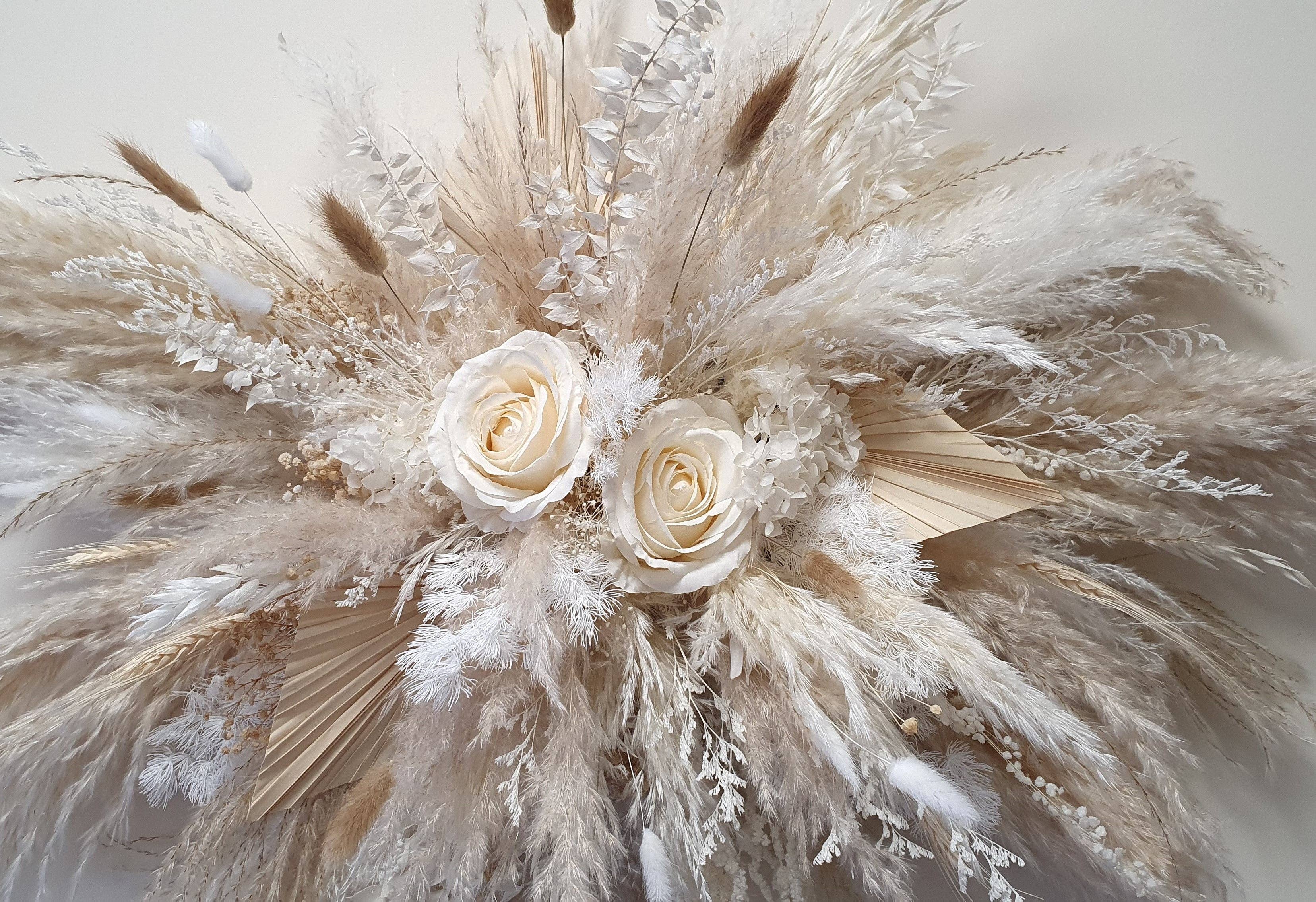 Opal Lily - Wholesale Wall Accent - Dried Pampas Wall Decor - Neutral4