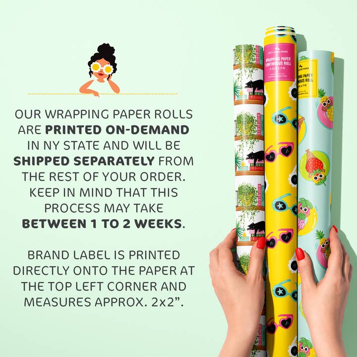 Lucy Loves Paper - Wholesale Wrapping Paper Roll - Feliz CumpleaƱos | 7ft Continuous Roll Wrapping Paper1