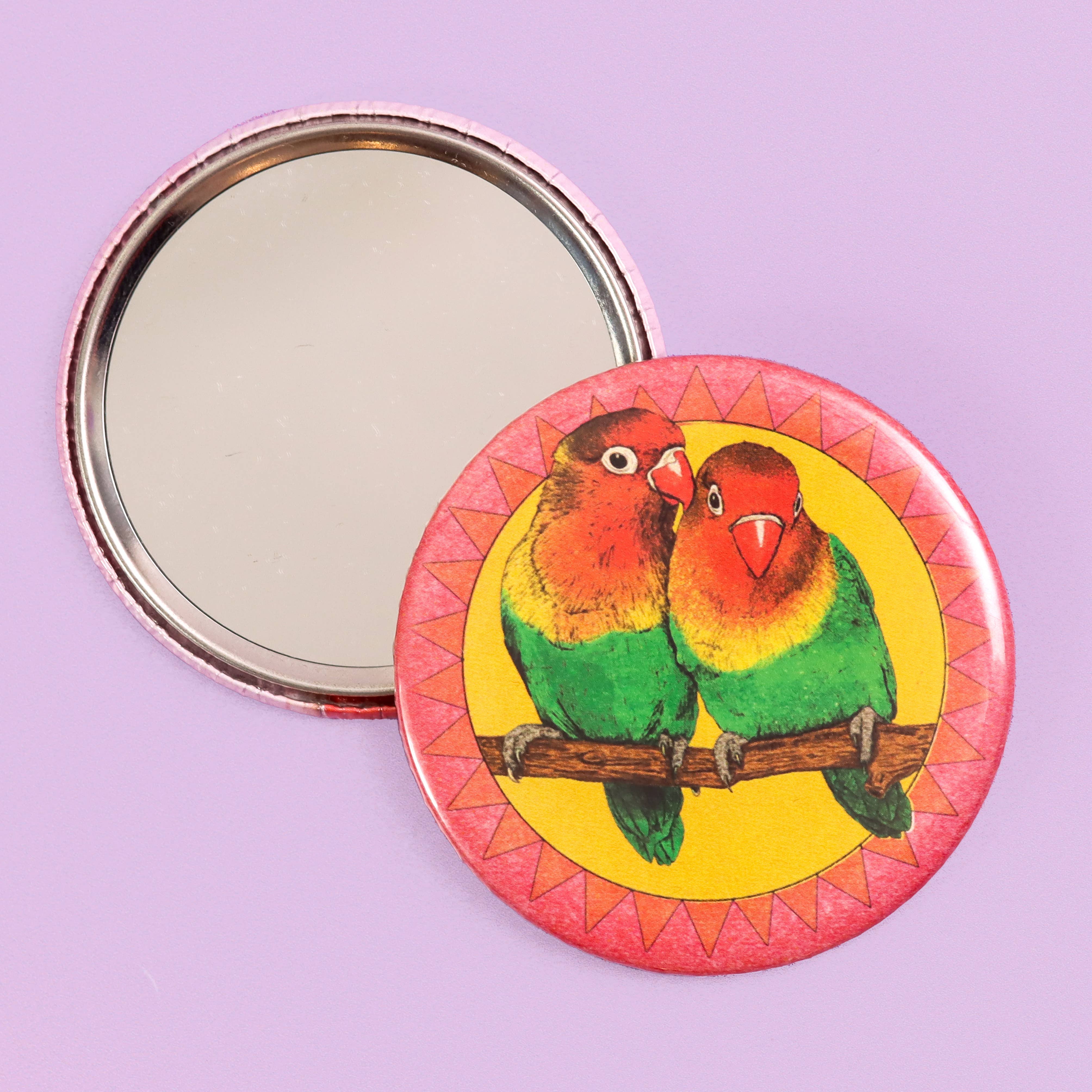 Fawn & Thistle Ltd (US Duties Paid) – wholesale Compact mirror – Lovebirds Pocket Mirror | Compact | Makeup Mirror2