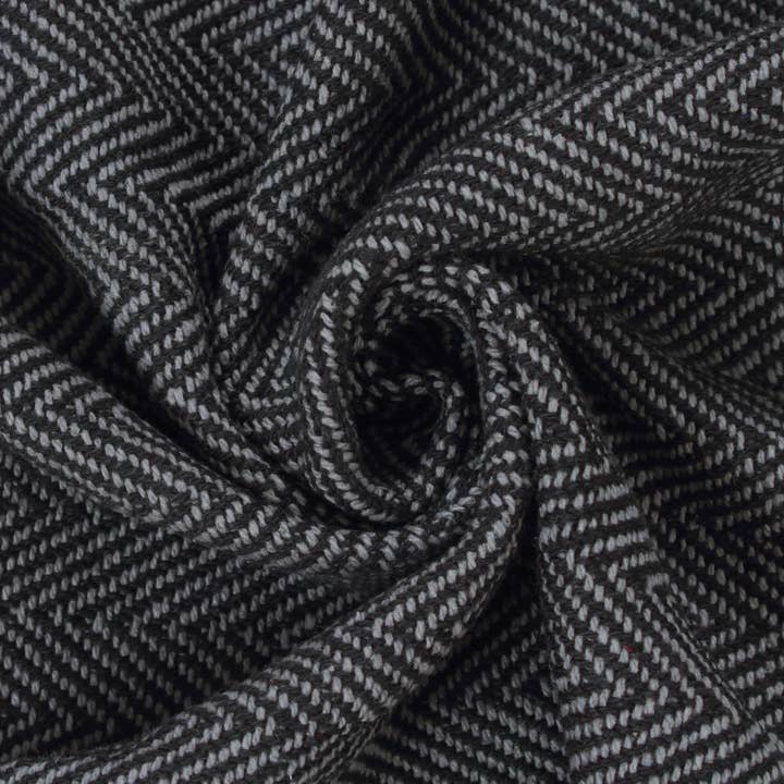 Fabstyles - Wholesale Throw Blanket - Fabstyles Herringbone Stripe Cotton Throw Blanket Fringes2