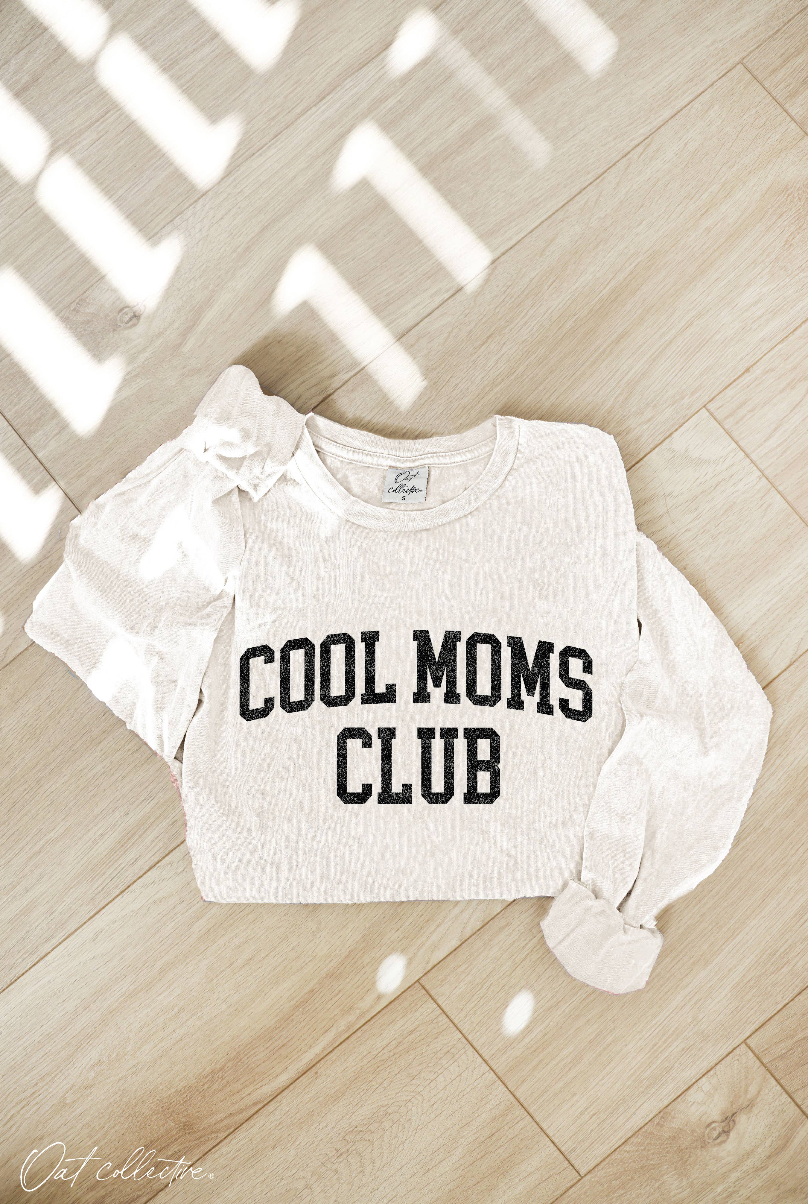 OAT COLLECTIVE - Wholesale Screen Printed T-Shirt - Women's - COOL MOMS CLUB Mineral Washed Long Sleeve Graphic3