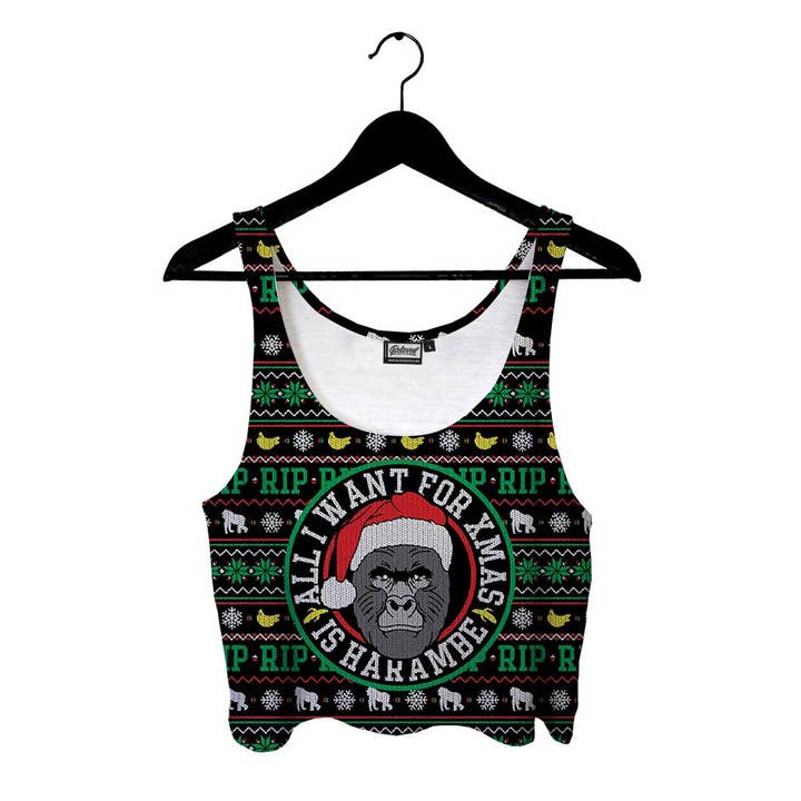 Alles was ich zu Weihnachten will ist Harambe Crop Top für den Großhandel von Beloved Shirts