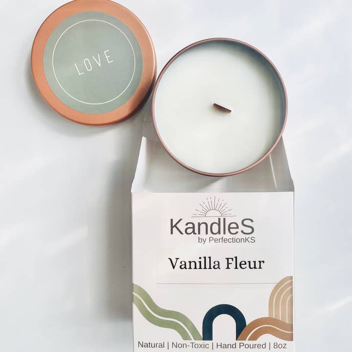 Vanilla Fleur Luxury Candle | Eco-Friendly Clean-Burning Wooden Wick Candle for wholesale by PerfectionKS