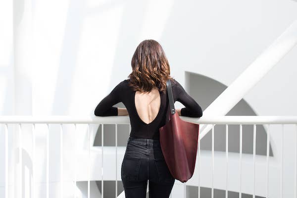 REMOVED BRAND - Wholesale Tote Bag - Women's - Leather Wedge Tote 16inch Cashew3