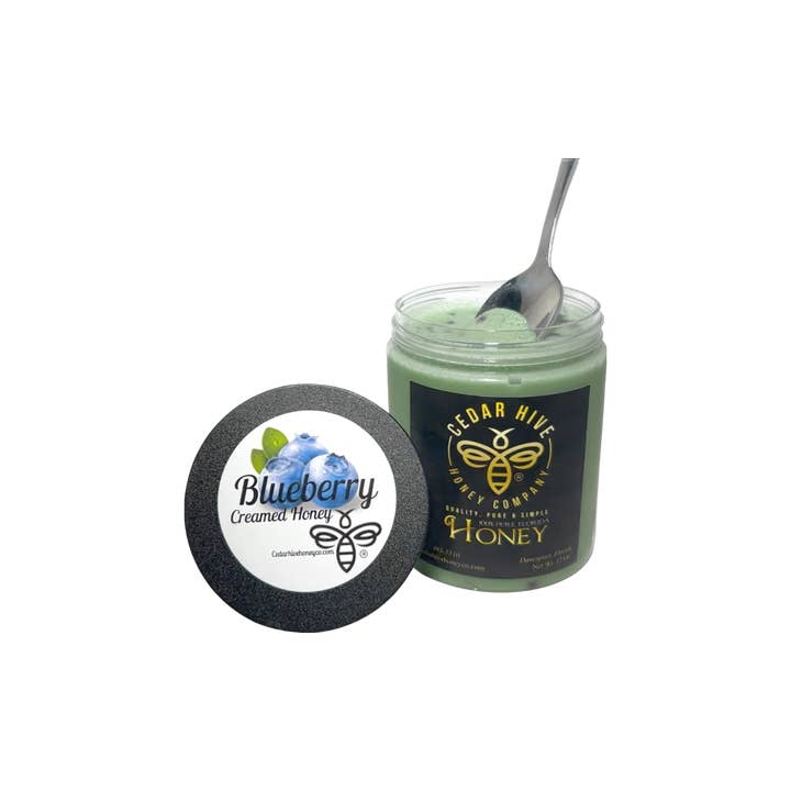Blueberry Creamed Honey for wholesale by CEDAR HIVE HONEY COMPANY INC
