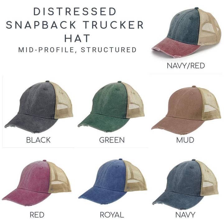 Gracie Designs - Wholesale Trucker Hat - Unisex - Utah Hat - Distressed Snapback hat - UT Arrows