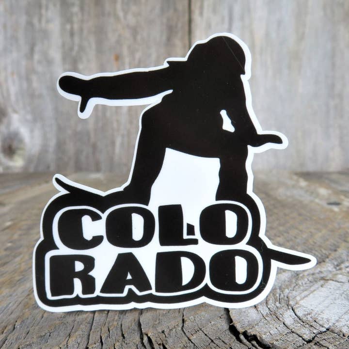 Colorado Snowboarding Silhouette Sticker Block Letters Outdoor Ski Winter Sports Souvenir Waterproof Travel Water Bottle Laptop for wholesale by Kirk's Krafts