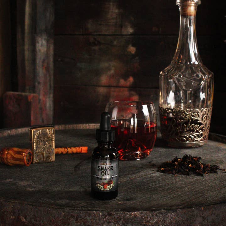 Dodge City - Vente Produit structurant pour la barbe - 1 oz. Huile à barbe - Bourbon au cœur noir (chêne, acajou, vanille, vétiver)1