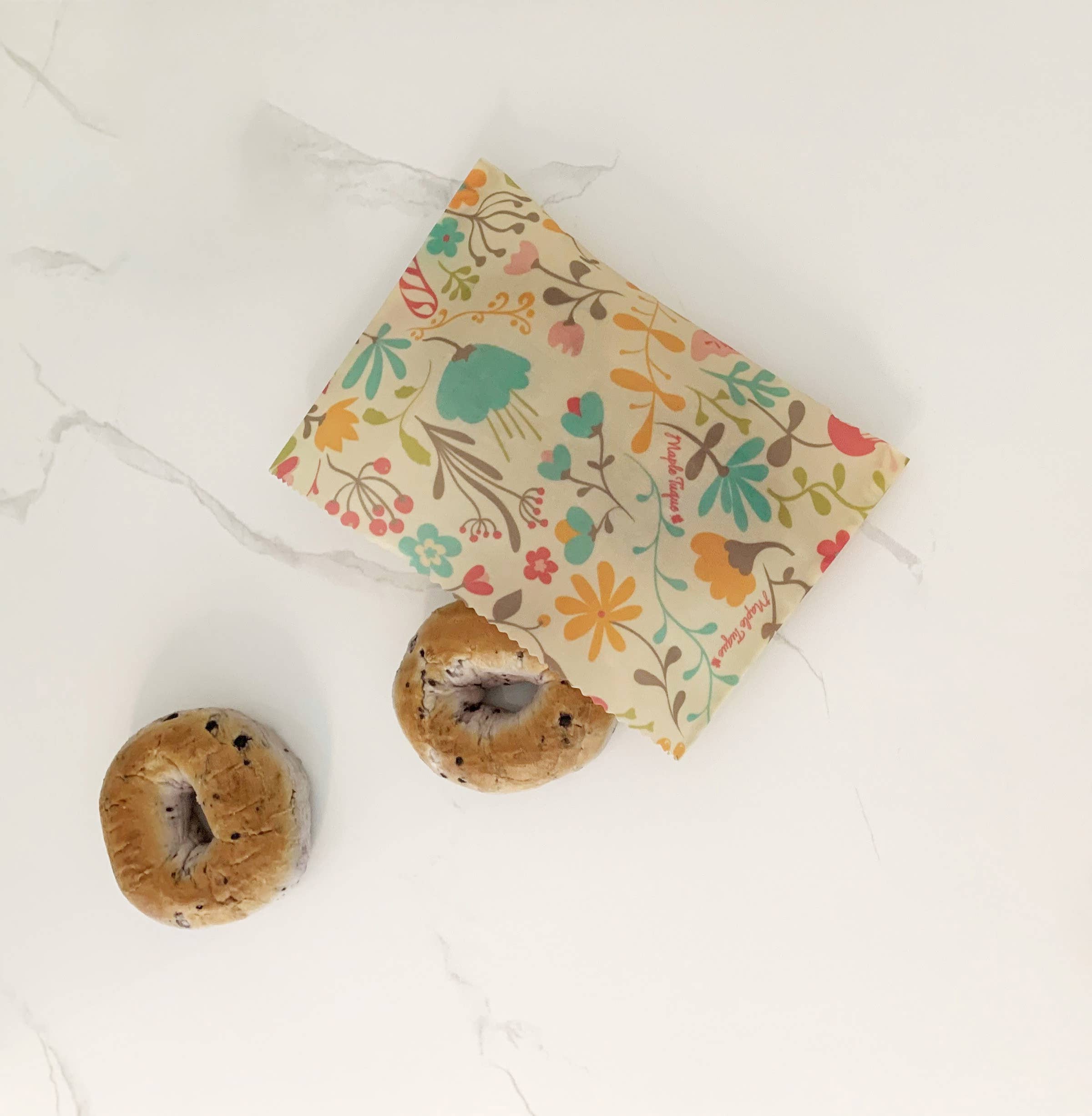 Maple Tuque - Vente Sachet de conservation/film alimentaire - Set de 2 Wraps en cire d'abeille - Motif : Assorti4