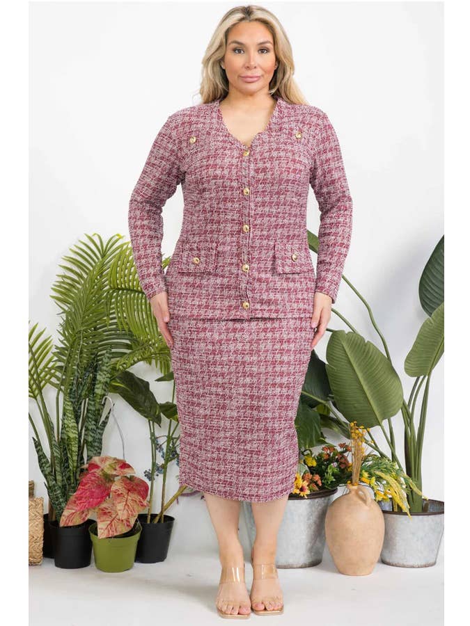 J2 FASHION – wholesale Top & skirt set – Women's – Blouse and Midi Skirt 2pcs set1