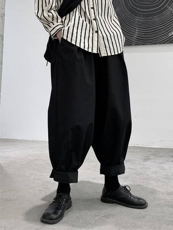 StyleGalX - Wholesale Broek - Dames - Harembroek, losse elasticiteit, geplooide broek met hoge taille, effen kleur, broek met gespleten gewrichten7