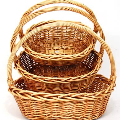 CORBEILLE OVALE DE SAULE MIEL pour la vente par Bacon Basketware