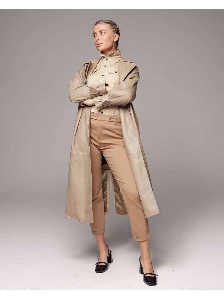 Amsterdam Heritage Leather Belts, Bags, Jackets & Apparel - Wholesale Leather Jacket - Women's - Venice | Leather Trench Coat2