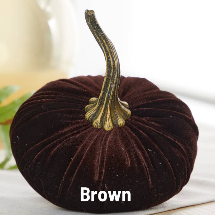 Your Heart's Content - Wholesale Decorative Tabletop Object - Pumpkin Large Velvet, Fall Mantel Decor, Halloween Table47