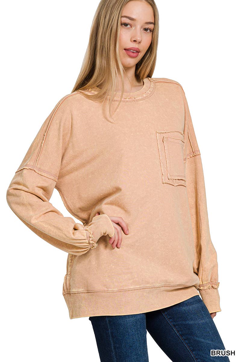 42POPS - Vendita all'ingrosso Felpa - Donna - Pullover in French Terry lavaggio acido.8