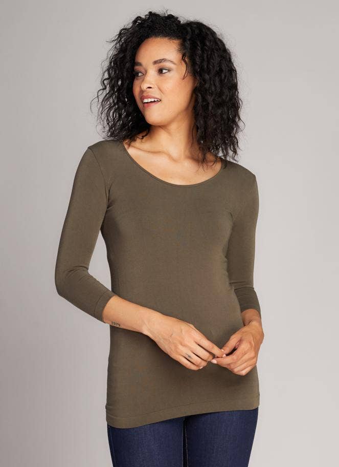 C'est Moi Clothing Co - Wholesale Knit Top - Women's - Bamboo 3/4 Sleeve Top- CEBT12069