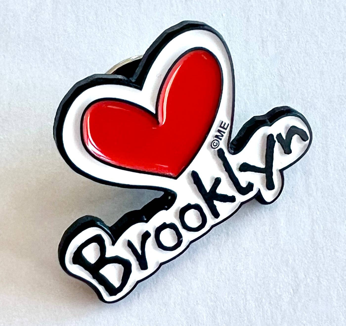 Mary Ellis - Wholesale Lapel Pin/Button - Brooklyn Heart Lapel Pin2