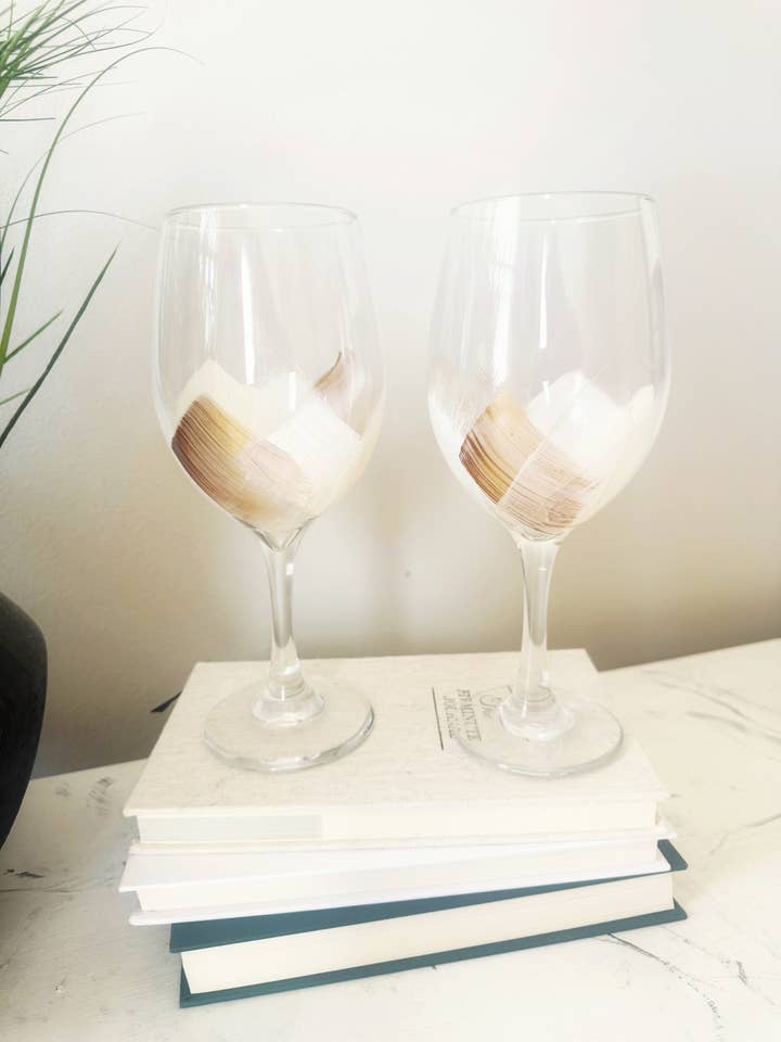 Customize | Hand-Painted | Wine Glasses | Choose Colors for wholesale by Heather Eck Artist LLC