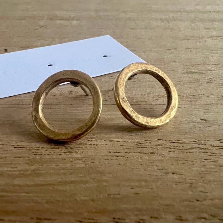 Planned Encore minimal post gold stud earrings for wholesale by Nellie Pratt Artisan Jewelry