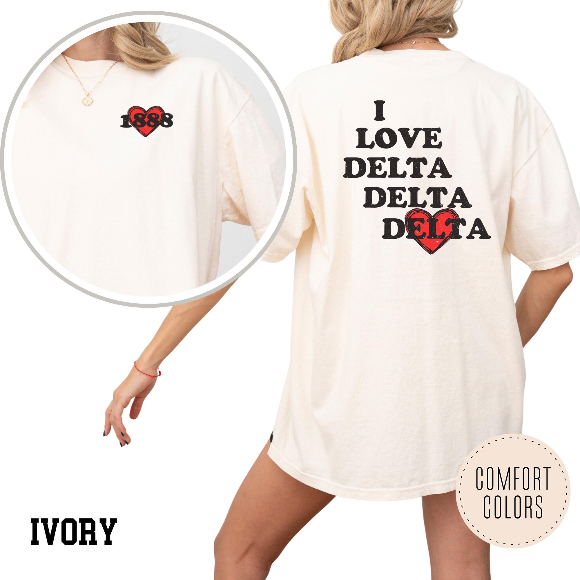 Kite and Crest - Wholesale Screen Printed T-Shirt - Women's - I Love Comfort Colors Sorority T-shirt10