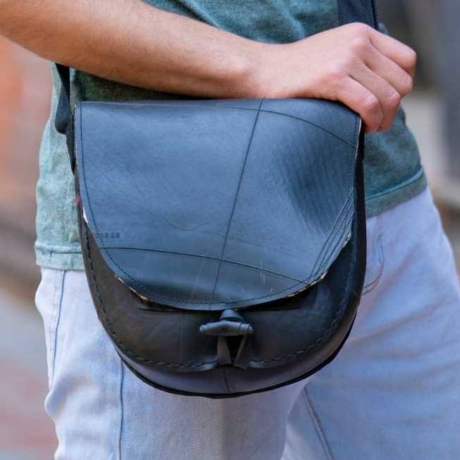 Ganesh Himal Trading - Wholesale Crossbody Bag - Women's -  Handcrafted Recycled Rubber Crossbody Bag w Removable Strap0