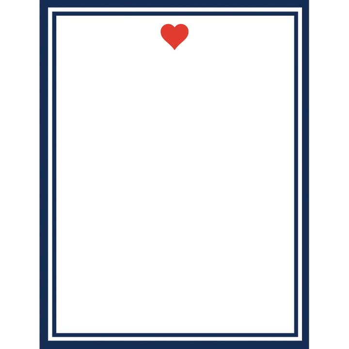 In Stock 4x5 Heart Notepad for wholesale by WH Hostess Social Stationery