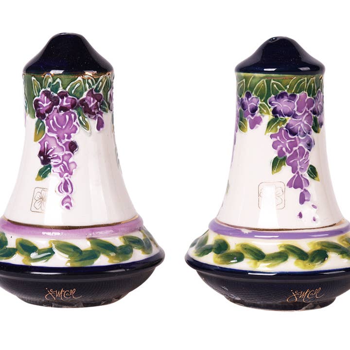 Wisteria Salt & Pepper Set for wholesale by Blue Sky Clayworks