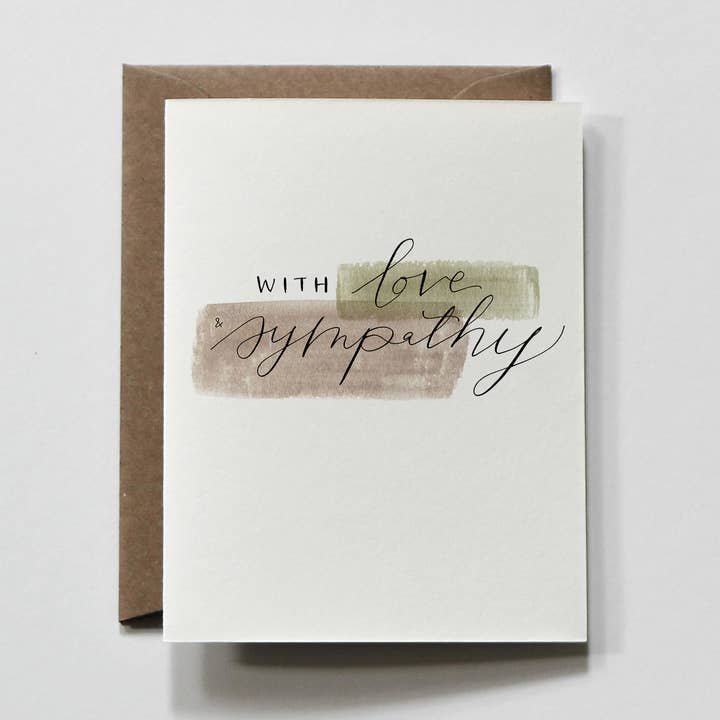 With Love | Brush Stroke Sorry & Sympathy Greeting Card for wholesale by everglow handmade