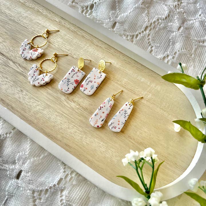 SeizeTheClayJewelry - Wholesale Dangle Earrings - Garden Earrings, Flower Clay Earrings