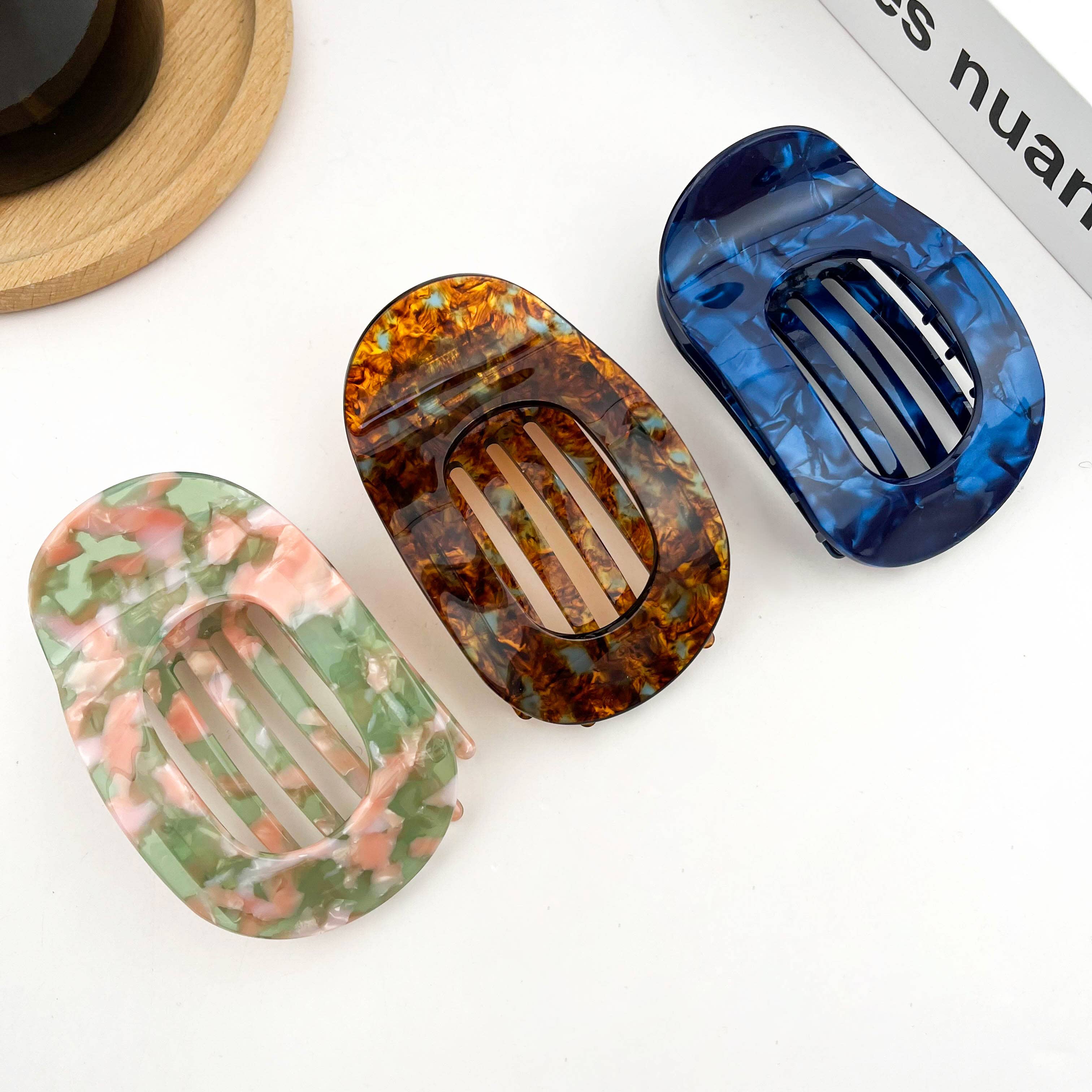 TheDivaSoap - Wholesale Hair Clip - Women's - Acetate Classic Colorful Flat Hair Clips, Stylish Barrettes10