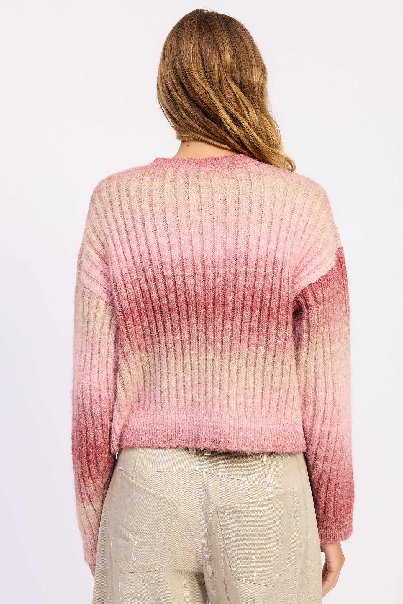 Rose CARDIGAN CÔTELÉ AVEC DOUBLE FERMETURE ÉCLAIR en vente sur Faire9