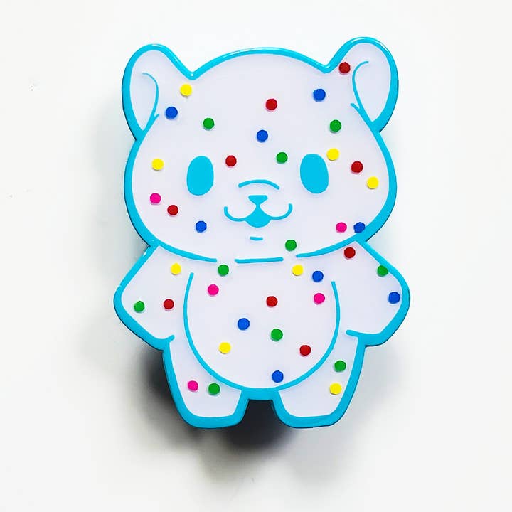 Atomik Cupcake Designs - Wholesale Lapel Pin/Button - Animal Cookies Kawaii Bear 1.5 Inch Soft Enamel Pin3