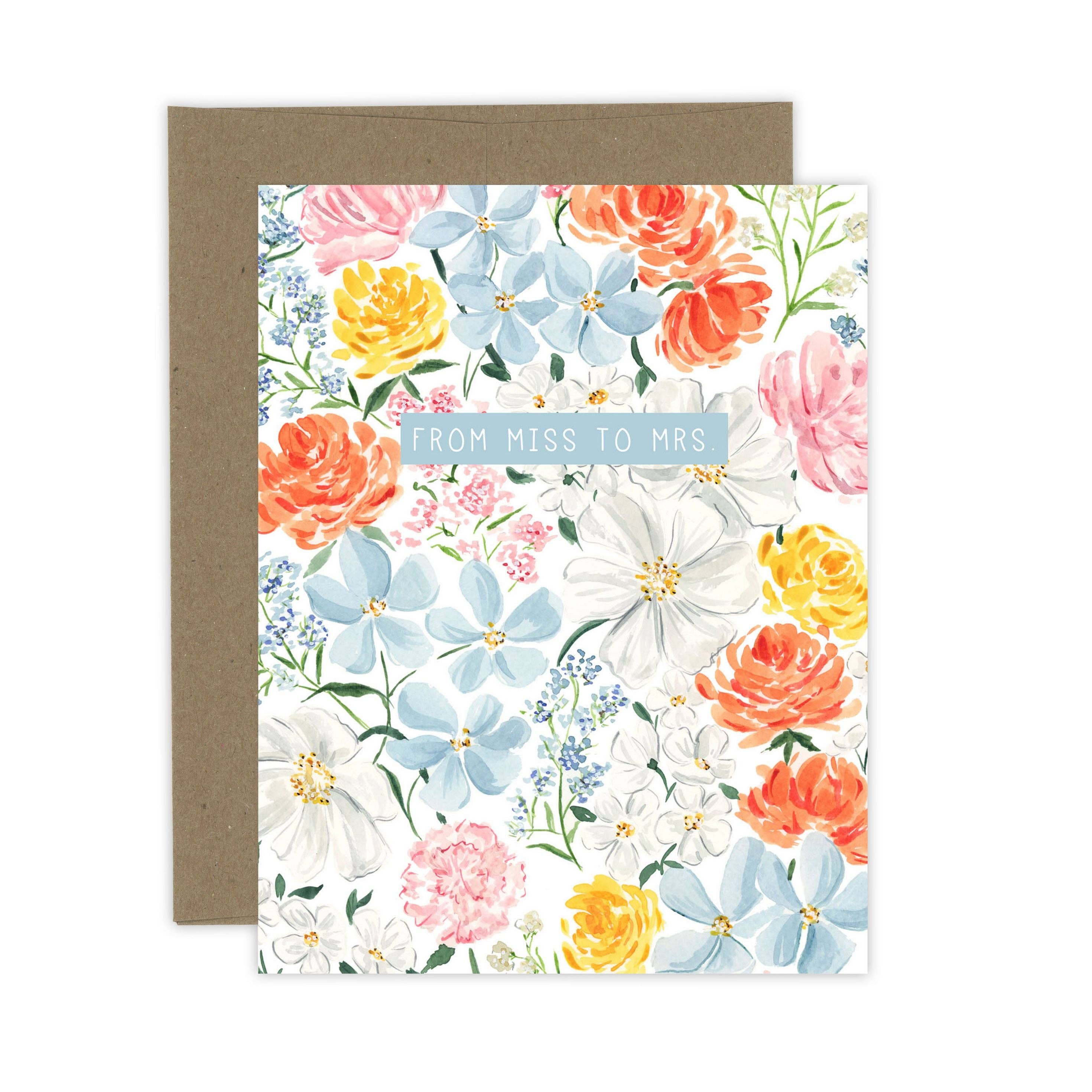 Almeida Illustrations - Wholesale Wedding Card - Floral Miss to Mrs. Card | Bridal Shower Card3