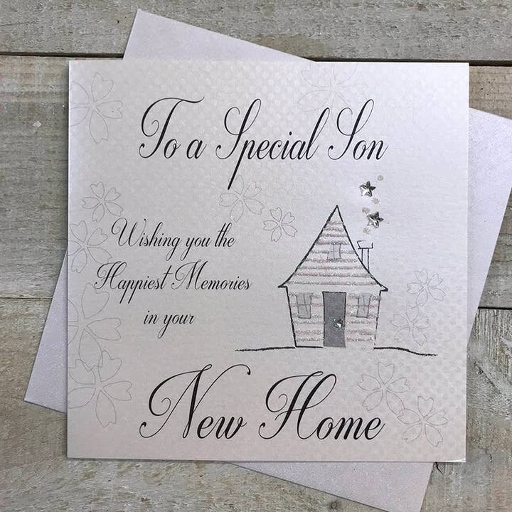 Nytt hem - Special Son (SS252-S) för wholesale av White Cotton Cards
