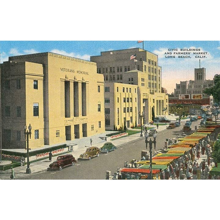 Carte de vœux LB-69 Marché fermier, Long Beach, Californie pour la vente par Found Image Press