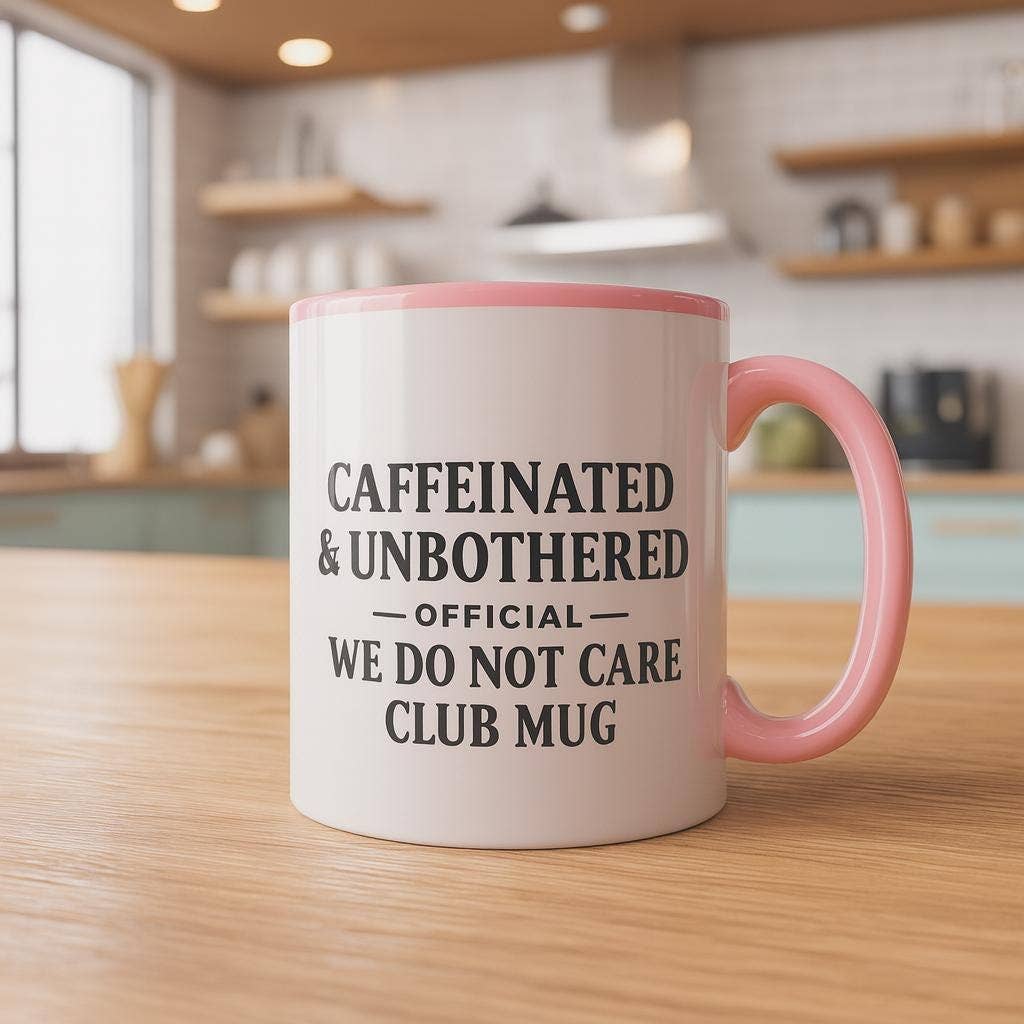 NVC Ecommerce LLC - Wholesale Coffee Mug - Caffeinated & Unbothered Mug, Funny We Do Not Care Club Mug0