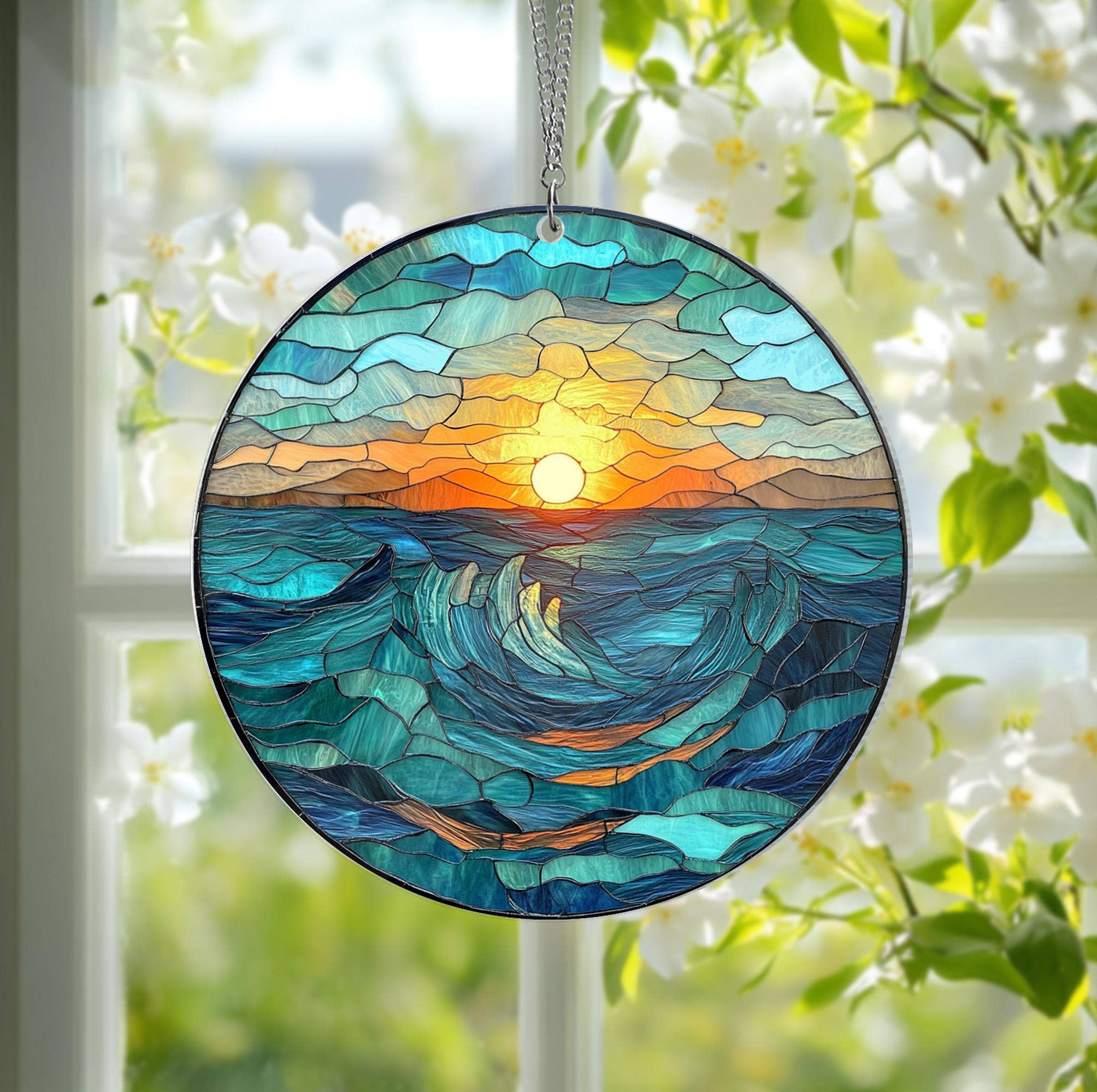 NVC Ecommerce LLC – Großhandel Sonnenfänger – Sonnenaufgang am Strand Sonnenfänger, Ozeanwellen bei Sonnenaufgang1