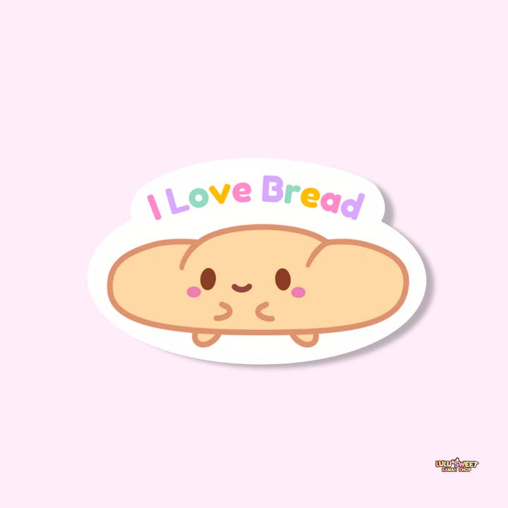 Schattige sticker van I Love Bread/Baguette voor wholesale door Paper and Sprinkles