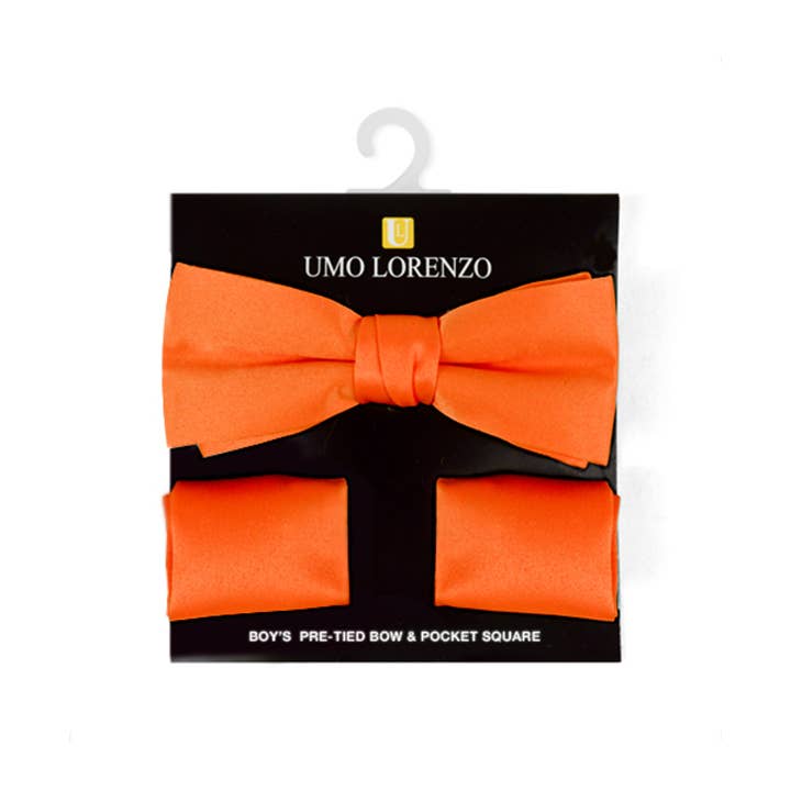 Selini New York - Wholesale Bow Tie - Kids - 100% Poly Satin Boy's Banded Bow Tie and Hanky BBTH130116