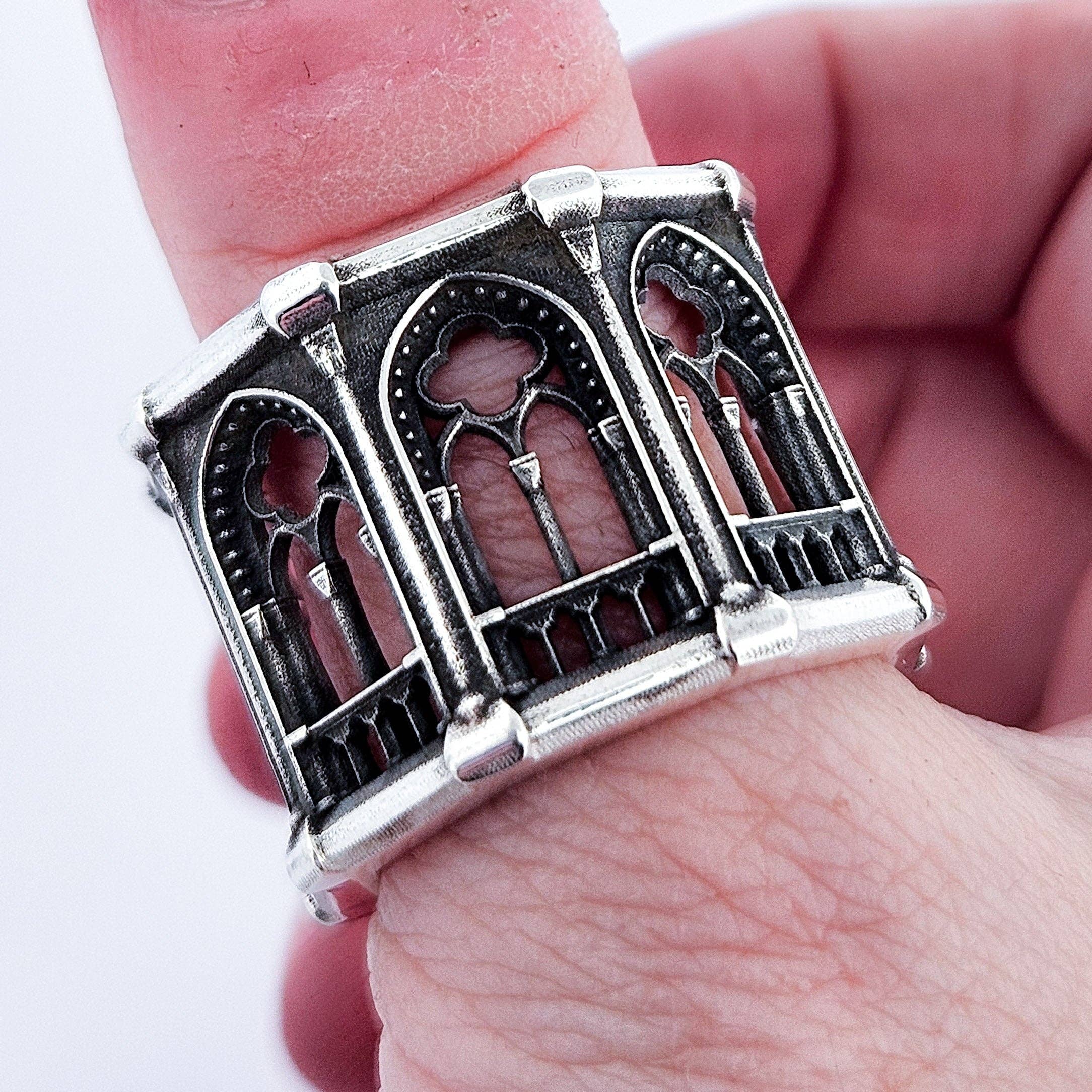 Inchoo bijoux inc - Wholesale Band/Stacked Ring - Holy Gothic Church Bold Wide Ring Band12