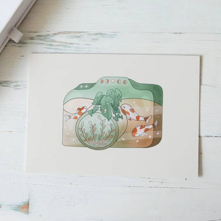 Art Print - Fish Camera Postcard für den Großhandel von smalartshop