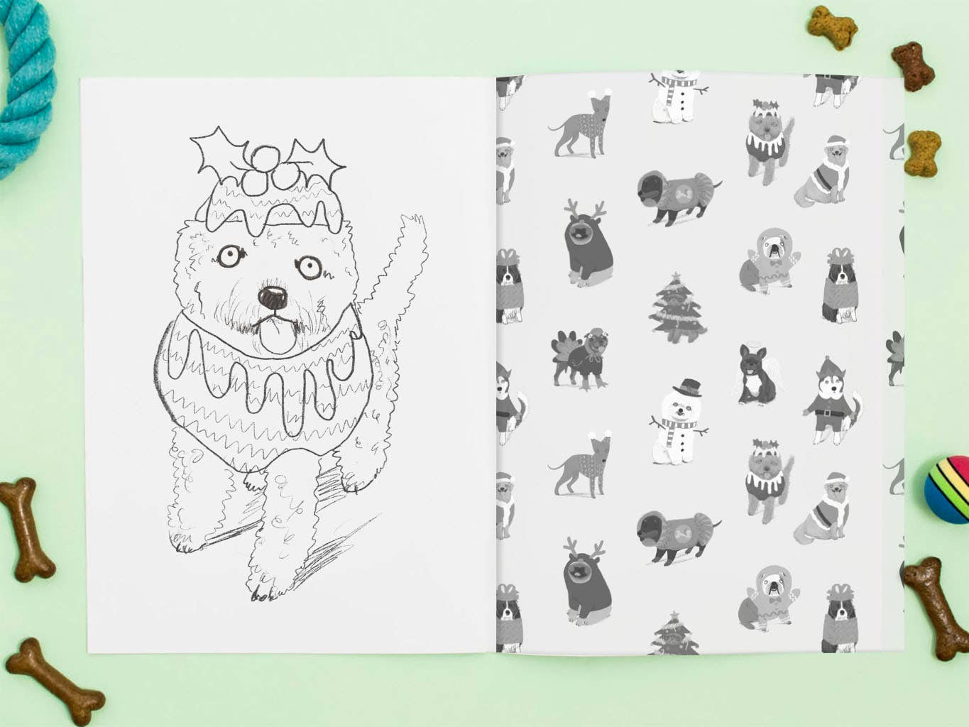 Jo Clark Design - Wholesale Coloring & Activity Book - Adult - Christmas Doggy Dress-Up Colouring Book4