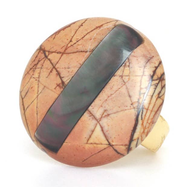 L'ILE ROUSSE adjustable round ring for wholesale by Nature Bijoux