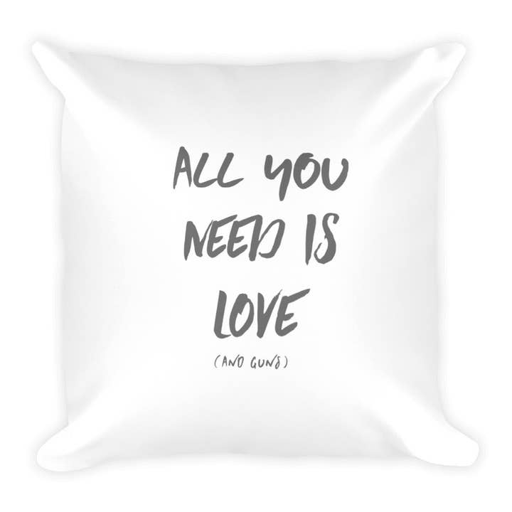 All You Need Is Love (and guns) Dry Fire Pillow for wholesale by Armed In Style