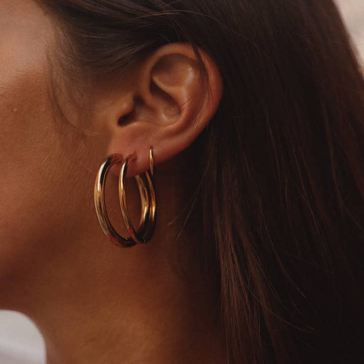 Thin Ruby Earrings for wholesale by Hey Harper