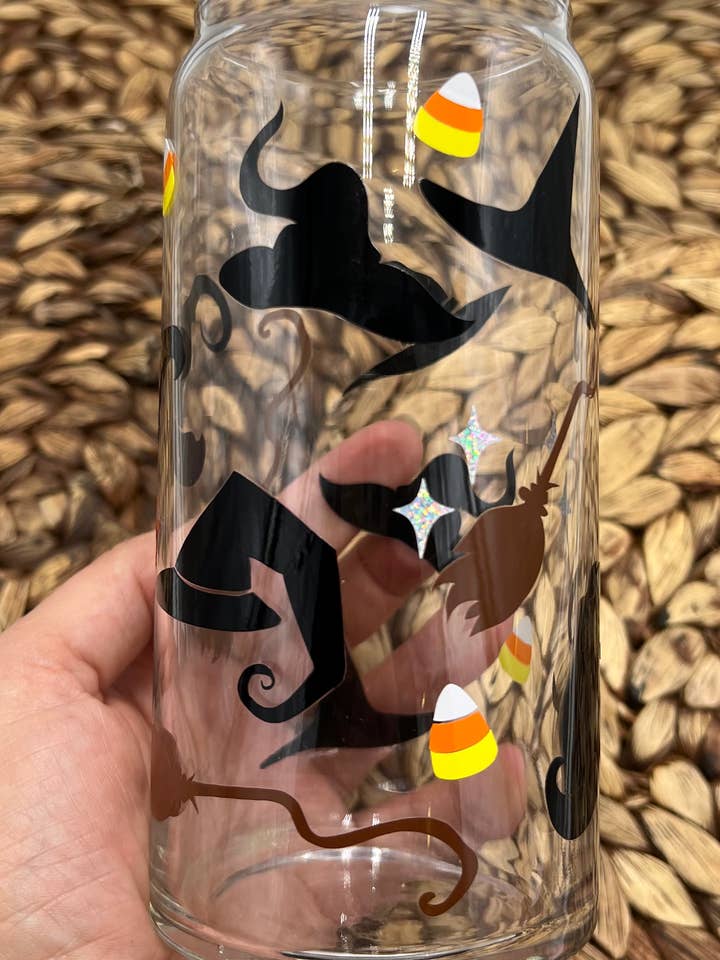 Halloween Witches Hat Beer Can Glass for wholesale by Lily Rose Designs