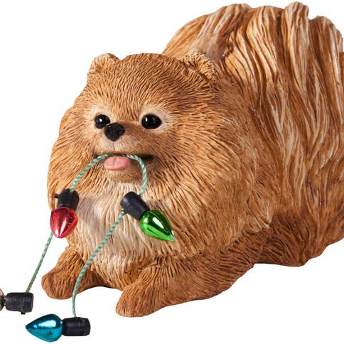Ornaments - Dogs Pomeranian, Orange for wholesale by Jillson & Roberts