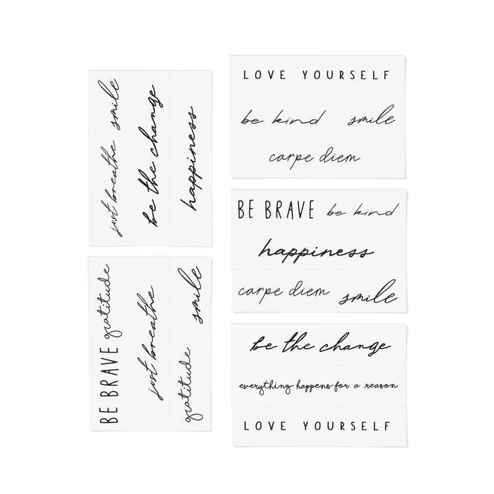 INKED by Dani - Wholesale Temporary Tattoo - Self Love Temporary Tattoo Pack3